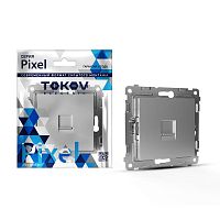Розетка телефонная 1-м СП Pixel RJ11 механизм алюм. | код TKE-PX-RT1-C03 | TOKOV ELECTRIC