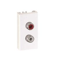 Connect Плата с 2-мя разъёмами RCA (чёрный красный) винты 225х45мм графит | код K101B-14 | Simon