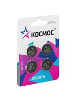 Элемент питания литиевый CR2016 4хBL (блист.4шт) | код. KOC2016BL4 | КОСМОС