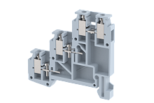 Клемма проходная винтовая 4 мм2, трехуровневая, на 6 подключений, хаки DUSD4(K) | код 1904030006 | Elmex