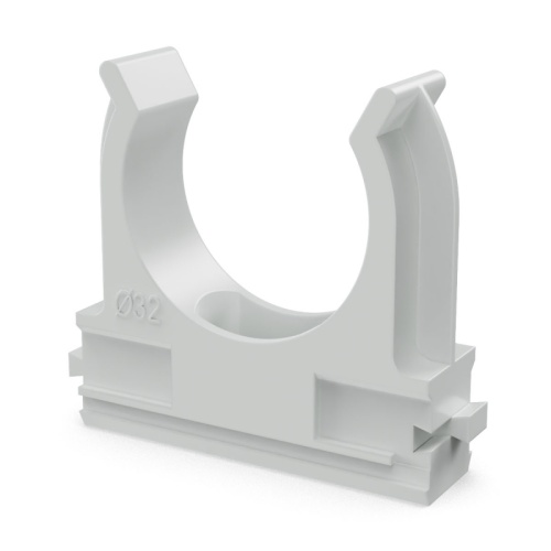 Крепеж-клипса для труб Полистирол d32 мм (10шт/500шт уп/кор) Промрукав | код PR.02732м | ПРОМРУКАВ