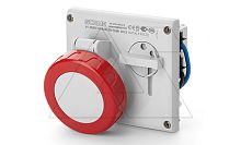 Разъем пром. силовой CEE встраиваемый, гнездо, с блокировкой, 16A, 3P+N+E 6h, 380_415VAC 50/60Hz, уст. 136x125mm, IP66/IP67, серия OMNIA | код 405.1687 | Scame