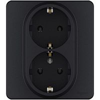 Розетка 2 x 2К+З немецкий стандарт 16 А 250 В~ INSPIRIA антрацит | код 673753 | Legrand