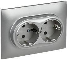 SKANDY Роз. 2-я с з/к/ш 16А в сб. SK-R07S сереб. IEK | код SK-R24-16-K23-F | IEK