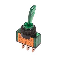 Тумблер 12V 20А (3c) ON-OFF однополюсный с зеленой подсветкой REXANT | код 36-4373 | REXANT