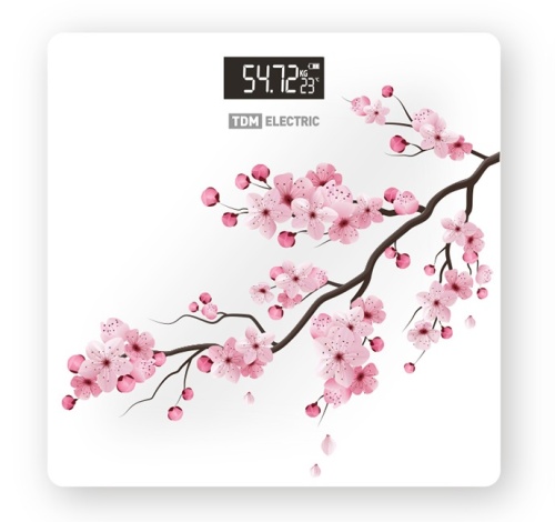 Весы электронные напольные Сакура, стекло, деление 0,01 кг, макс. 180 кг, 28х28 см, TDM | код SQ4012-0001 | TDM