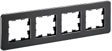 BRITE Рамка 4-мест. РУ-4-1-Бр металл черн. RE IEK | код BR-M42-M-01-K02 | IEK