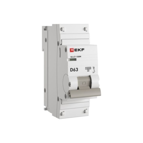Автоматический выключатель 1P 63А (D) 10kA ВА 47-100M без теплового расцепителя EKF PROxima | код mcb47100m-1-63D-pro | EKF фото 2