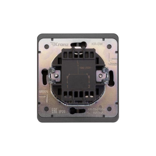 Переключатель ROUND двухклавишный проходной 10А скрытой установки механизм титан | код KR-78-0709-2 | REXANT фото 3 Переключатель ROUND двухклавишный проходной 10А скрытой установки механизм титан | код KR-78-0709-2 | REXANT фото 3