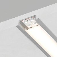 Профиль алюминиевый CAB252 31х6 встраиваемый широкий серебр. 2м ( в комплекте 2 заглушки) FERON 10293