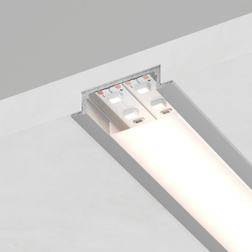 Профиль алюминиевый CAB252 31х6 встраиваемый широкий серебр. 2м ( в комплекте 2 заглушки) FERON 10293