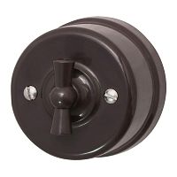 Выключатель 1-кл. ретро ABS-пластик коричн. | код B1-200-22 | Bironi