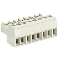 Розеточный разъем, угловой, на кабель, шаг 3,5 мм, 8 полюсов, номинальное сечение: 1,5 мм кв., винтовая фиксация провода, 250V, 8А, с маркировкой, цвет: серый, серия 8513 B | код 25.640.0853.0 | Wieland