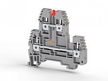 309 419, Клеммник 2-х ярусный, 4 мм.кв., с индикацией 220 VDC, (серый), PIK4 NLD 220VAC/NM Серия V0 | код 0.0.0.3.09419 | KLEMSAN