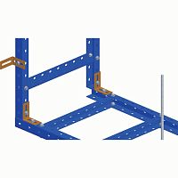 Соединитель угловой 50 мм для стального лестничного лотка, серый | код LAN-LTS-L50-GY | LANMASTER