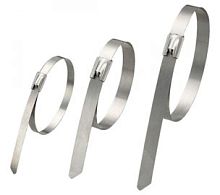 Cabeus MTL-300 Стяжка неразъемная стальная, коррозионно-стойкая (нержавеющая сталь 304L), 300x4.6x0.3мм, (100 шт) | код 7762c | Cabeus