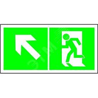 Знак безопасности BL-3015B.E34''''Напр. к эвакуационному выходу налево вверх'''''' | код BL-3015B.E34 | Белый свет