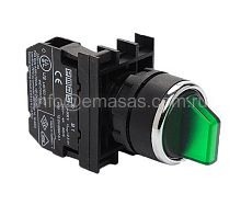 Переключатель 0-1 с фиксацией, с подсветкой-светодиод 12-30V AC/DC зеленый (1НО), B190SL20Y | код B190SL20Y | EMAS