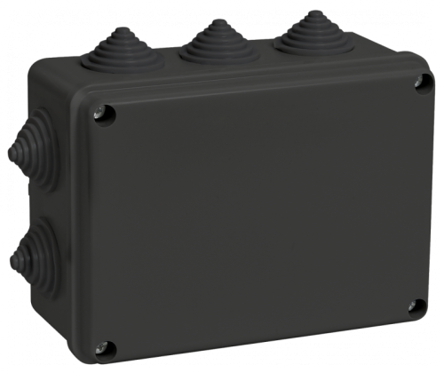 Коробка расп. КМ41241 150х110х70мм IP44 10 вв. черная IEK | код UKO11-150-110-070-K02-44 | IEK