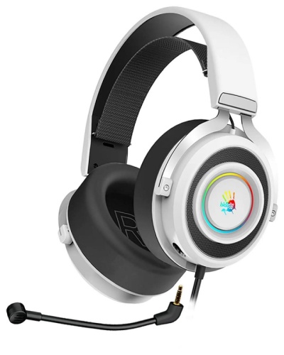 Наушники с микрофоном A4Tech Bloody G535 белый/черный 2м мониторные USB оголовье (G535 (BLACK+WHITE) USB) | код 1619404 | A4TECH