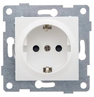 Розетка 1-м СП Ugra 16А 250В с заземл. защ. шторки механизм бел. | код С11Р4-001 | GUSI