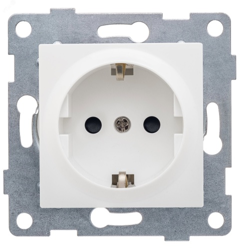 Розетка 1-м СП Ugra 16А 250В с заземл. защ. шторки механизм бел. | код С11Р4-001 | GUSI