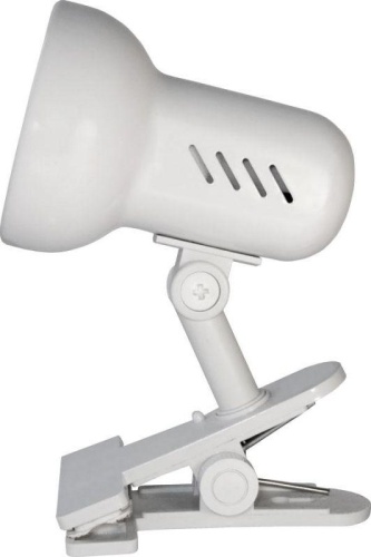 Светильник H-035 прищепка 220В 40Вт метал. бел. | код 7198 | Camelion