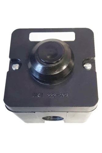 Пост управления ПКЕ 222-1 У2, 10А, 660В, 1 элемент, чёрный цилиндр (с протектором), накладной, IP54 (ЭТ) | код ET011985 | Электротехник