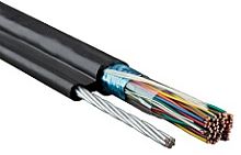 Hyperline FUTP50-C3-S24-SW-OUT-PE-BK-500 (500 м) Кабель витая пара, экранированная F/UTP, категория 3, 50 пар (24 AWG), одножильный (solid), экран - фольга, с металлическим тросом, внешний, UV PE, –40°C - +60°C, черный | код 45777 | Hyperli