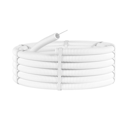 Труба ПЛЛ гибкая гофрированная не содержит галогенов 50мм ПВ-0 с протяжкой (15м) белая | код. 81850 | DKC