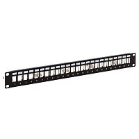 Патч-панель модульная 19дюйм 1U экранир. 24 порта с органайзером (пустая) TERACOM PRO | код TRP-MODP-FTP-1U24 | EKF