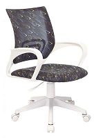 Кресло детское Бюрократ KD-W4 черный/синий регата крестов. пластик белый пластик белый | код 1614723 | БЮРОКРАТ