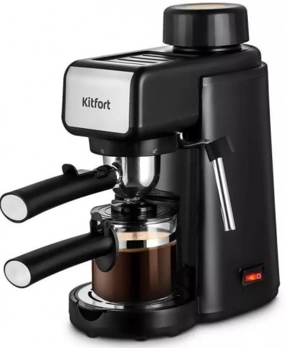 Кофеварка рожковая Kitfort КТ-7259 800Вт черный/нержавеющая сталь | код 2030875 | KITFORT Кофеварка рожковая Kitfort КТ-7259 800Вт черный/нержавеющая сталь | код 2030875 | KITFORT