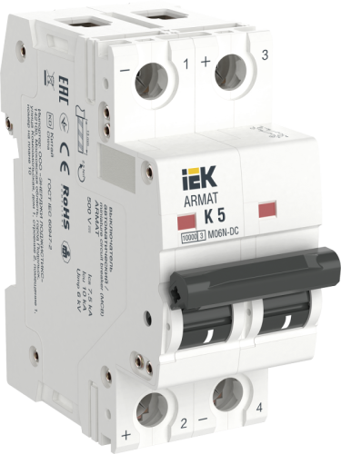 ARMAT Авт. выкл. M06N-DC 2P K 5А IEK | код AR-M06N-2-K005DC | IEK