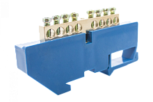 Шинки нулевые латунные на дин-опоре ШНИ 6х9мм 8 отв. цвет синий | код DBN-26-08N | Engard