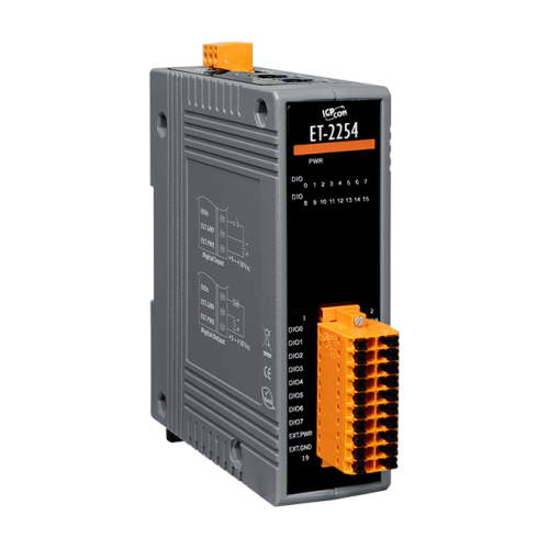 ET-2254 CR Ethernet I/O Module with 2-port Ethernet Switch, 16-ch Universal DIO (DO Max. Load Current: 100 mA) (RoHS) | код 00-06109285 | ICP DAS