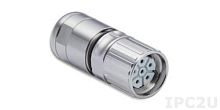 Разъем A-PLG-WPM23-01-IP67 M23 cable connector, female 6pin, crimp type | код 00-06049688 | MOXA
