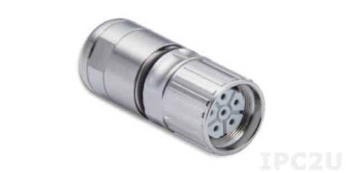 Разъем A-PLG-WPM23-01-IP67 M23 cable connector, female 6pin, crimp type | код 00-06049688 | MOXA