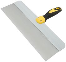 Шпатель фасадный нержавеющий профи прорезиненная ручка сметал. бойком 400мм FIT 06446