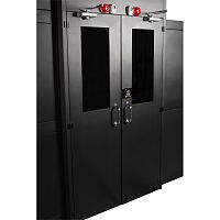 Распашные двери коридора 1200 мм для шкафов LANMASTER DCS 48U, стекло, без замка | код LAN-DC-HDRM-48Ux12 | LANMASTER