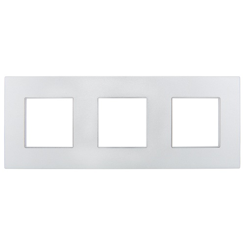 SKANDY Рамка 3-мест. SK-F33S металл сереб. IEK | код SK-M32-M-K23 | IEK фото 3