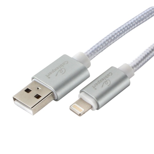 Кабель Cablexpert для Apple CC-U-APUSB02S-3M, AM/Lightning, серия Ultra, длина 3м, серебристый, блистер | код CC-U-APUSB02S-3M | Cablexpert