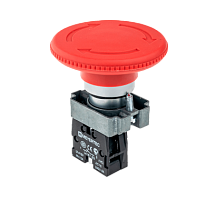 Кнопка грибовидная возврат поворотом, 1NC, красный, O60 мм, мет. MTB2-BSZ1264 | код 58184 | MEYERTEC
