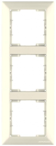Candela - Рамка 3 поста, к механизмам серии 21, вертикальный монтаж, сл.кость | код 2125-800-2302 | Mutlusan