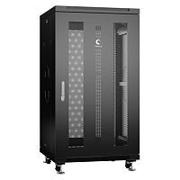 Cabeus ND-05C-22U60/100-BK Шкаф монтажный телекоммуникационный 19 напольный для распределительного и серверного оборудования 22U 600x1000x1166mm (ШхГхВ) передняя и задняя перфорированные двери, ручка с замком, цвет черный (RAL 9004) | код 8532c (0)