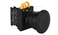 Кнопка грибовидная 40mm PB3E, черная, без фиксации, без подсветки, 1NO, 6A 230VAC/24VDC, 22mm, IP65 | код PB3E-M4M0S10S00/K00 | АРТ