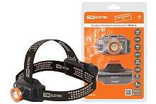 Фонарь «Титан 4» налобный, 6 Вт 1 светодиод CREE 400 лм, 1х18650 3.7 В 2200 мА*ч, IPX4, USB, TDM | код SQ0350-0064 | TDM