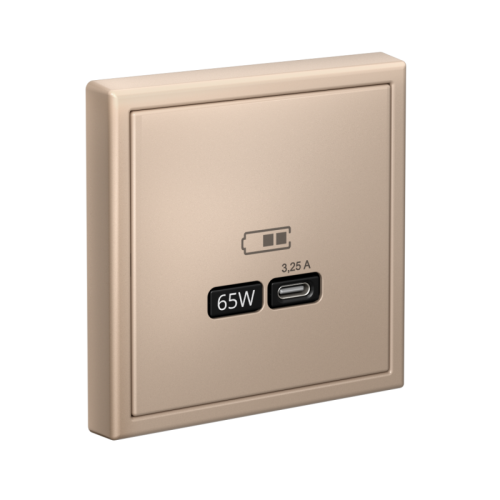 ARTGALLERY USB розетка тип-С 65Вт высокоскор.заряд. QC, PD, механизм, песочный | код GAL001227 | Systeme Electric фото 4