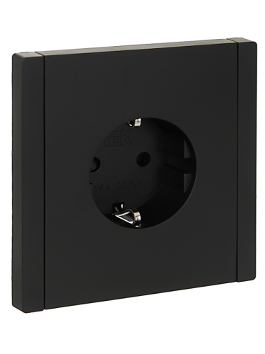 FORTE&PIANO Роз. с з/к з/ш в/к 16А FP115 чер. IEK | код FP-R14-16-K02 | IEK