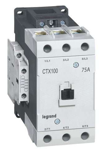 Контактор CTX³ 100 3P 75A (AC-3) 2но2нз ~110В | код 416184 | Legrand